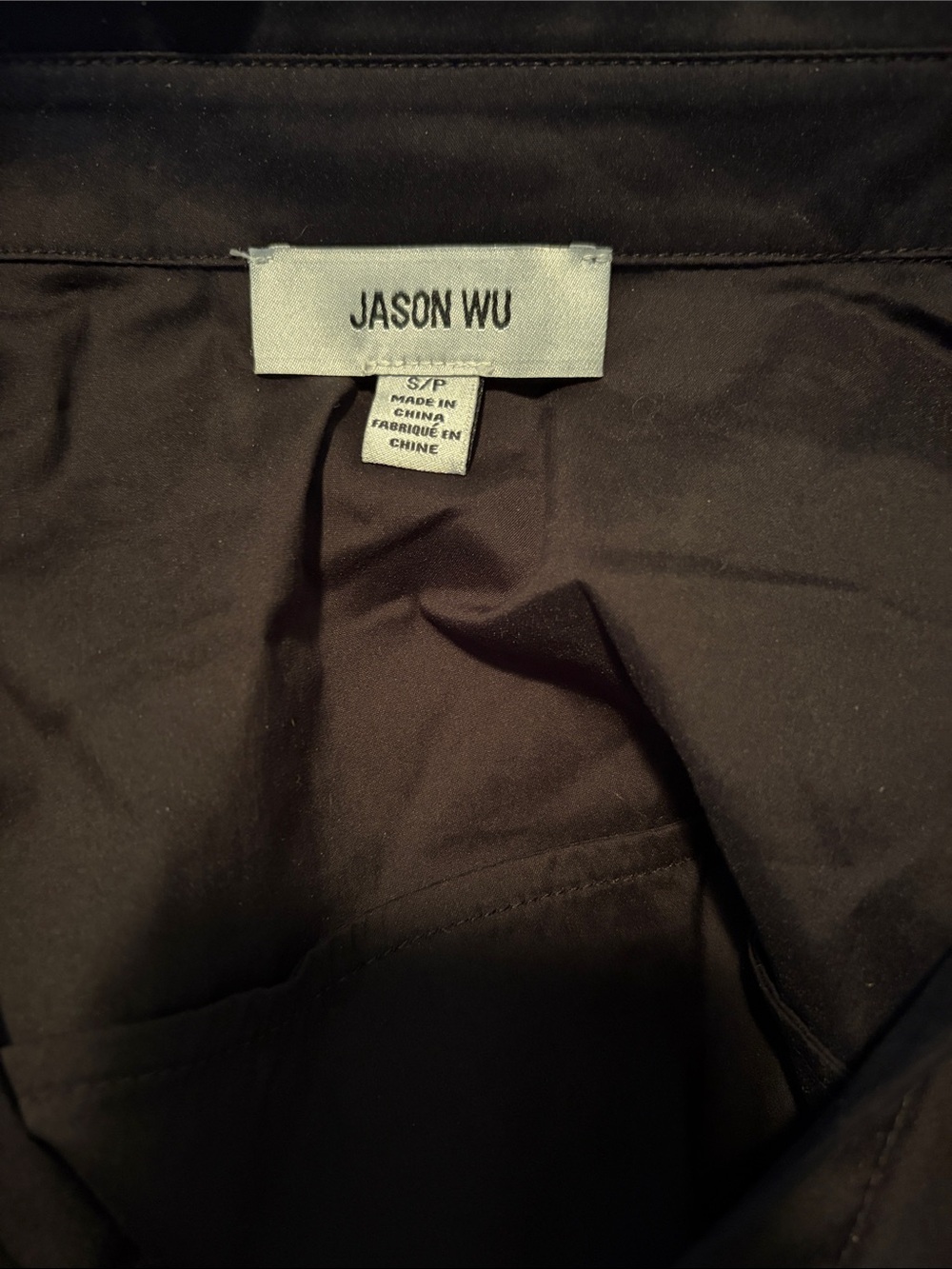 Jason Wu Black Women’s Elastic Crop Button Down- Sleek Tailored Look
